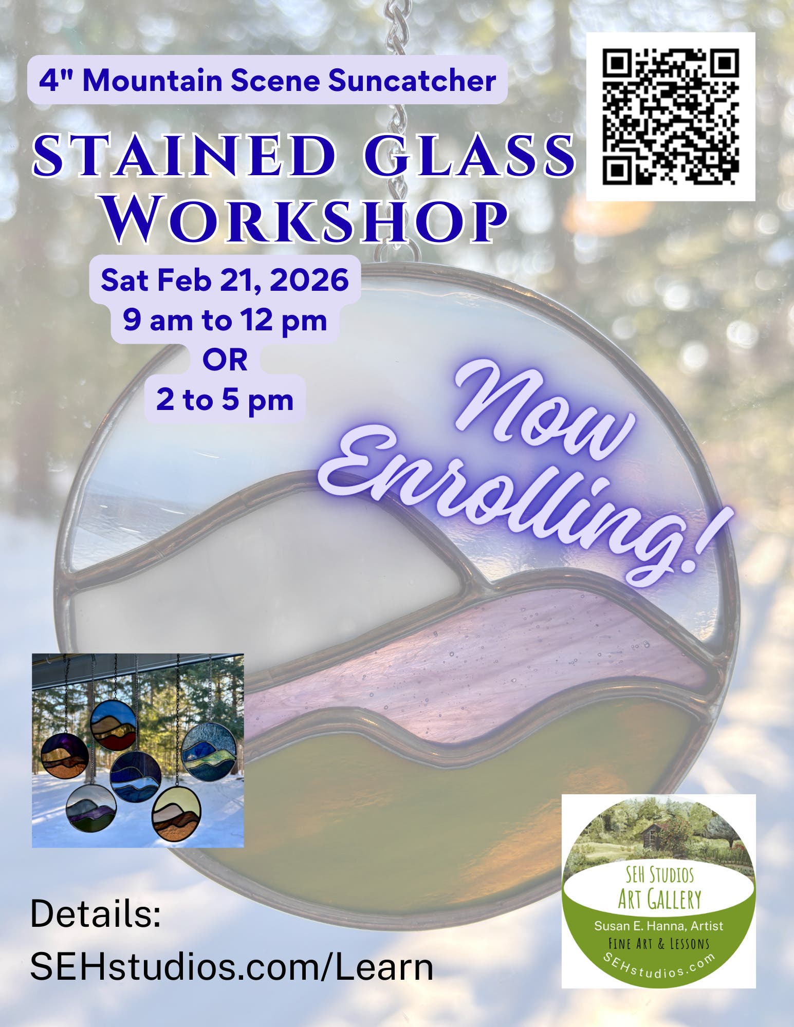 Stained Glass Suncatcher Workshop: Mini Mountain Scene