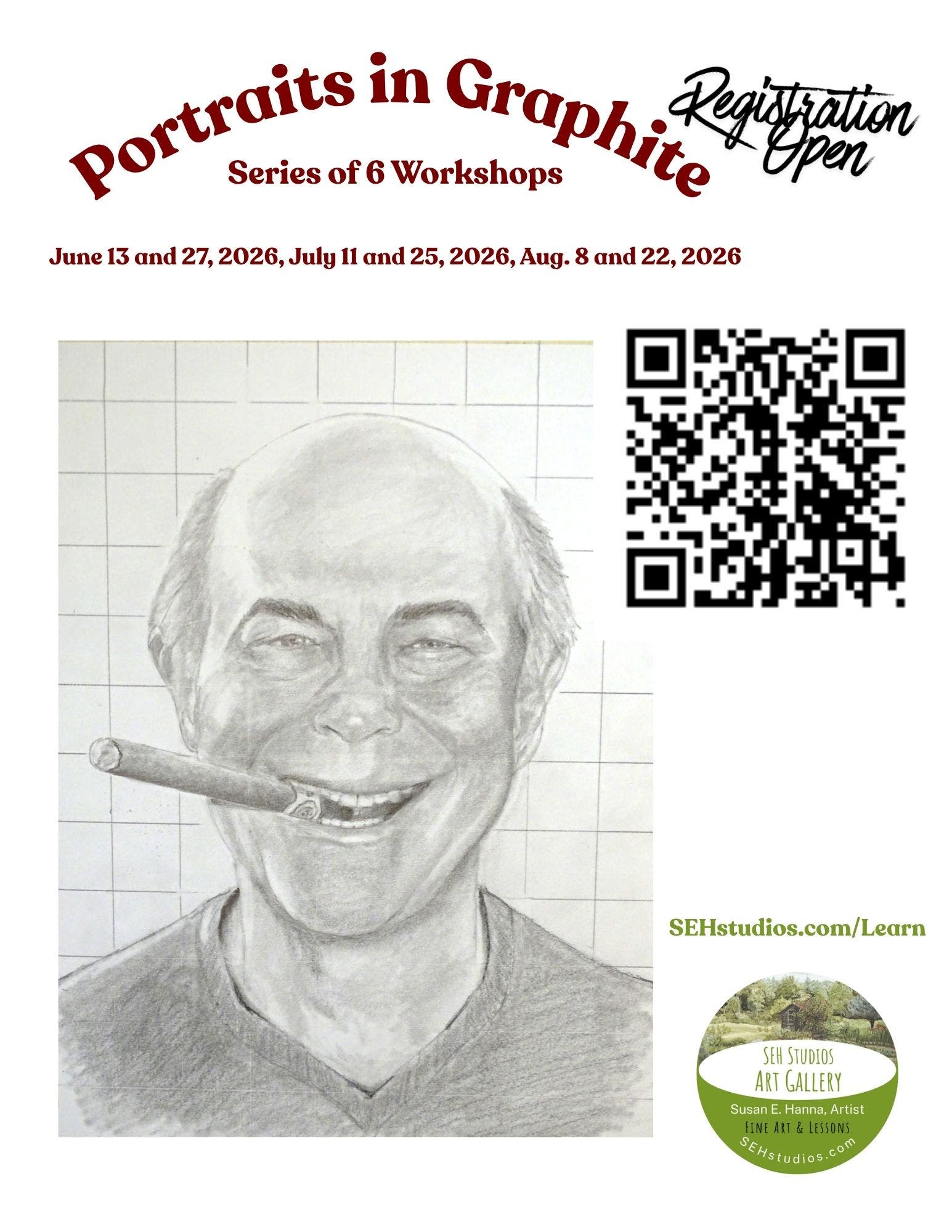 Portraits in Graphite Series of 6 Workshops