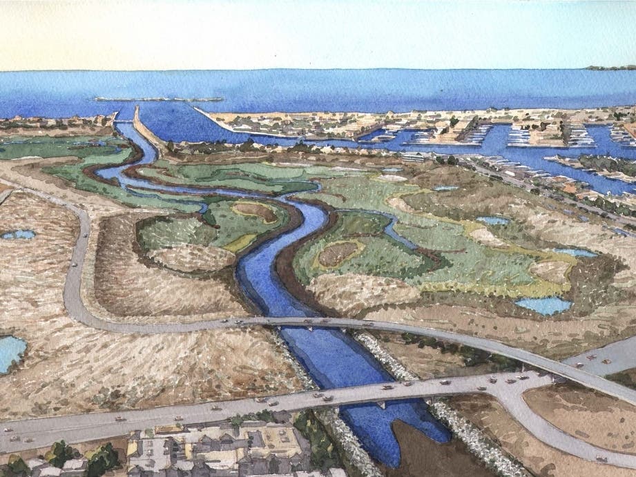 Rendering of the restored Ballona Wetlands