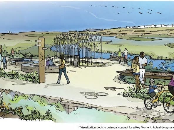 Rendering of a main entrance to the Ecological Reserve at Fiji Way