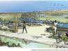 Artist rendering of the main Fiji Way entrance to the restored Ballona Wetlands
