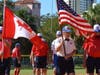 Opening game ceremonies begin at 9:30 AM, with a colorful flag presentation, accompanied by the "Star-Spangled Banner" and "Oh Canada" at North Shore Park, 901 North Shore Drive. The ball field is adjacent to the St. Petersburg Aquatic Center at the Park.