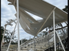Sheet Metal Grand Stand roof unable to withstand strong  category three winds of Milton estimated at between 111 and 120 mph. 