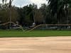 Milton didn't neglect the outfield as a downed tree fell across the right-centerfield fence just to the left of the scoreboard. Unknown is the condition of the scoreboard which is still standing, however electronics and water don't mix well.