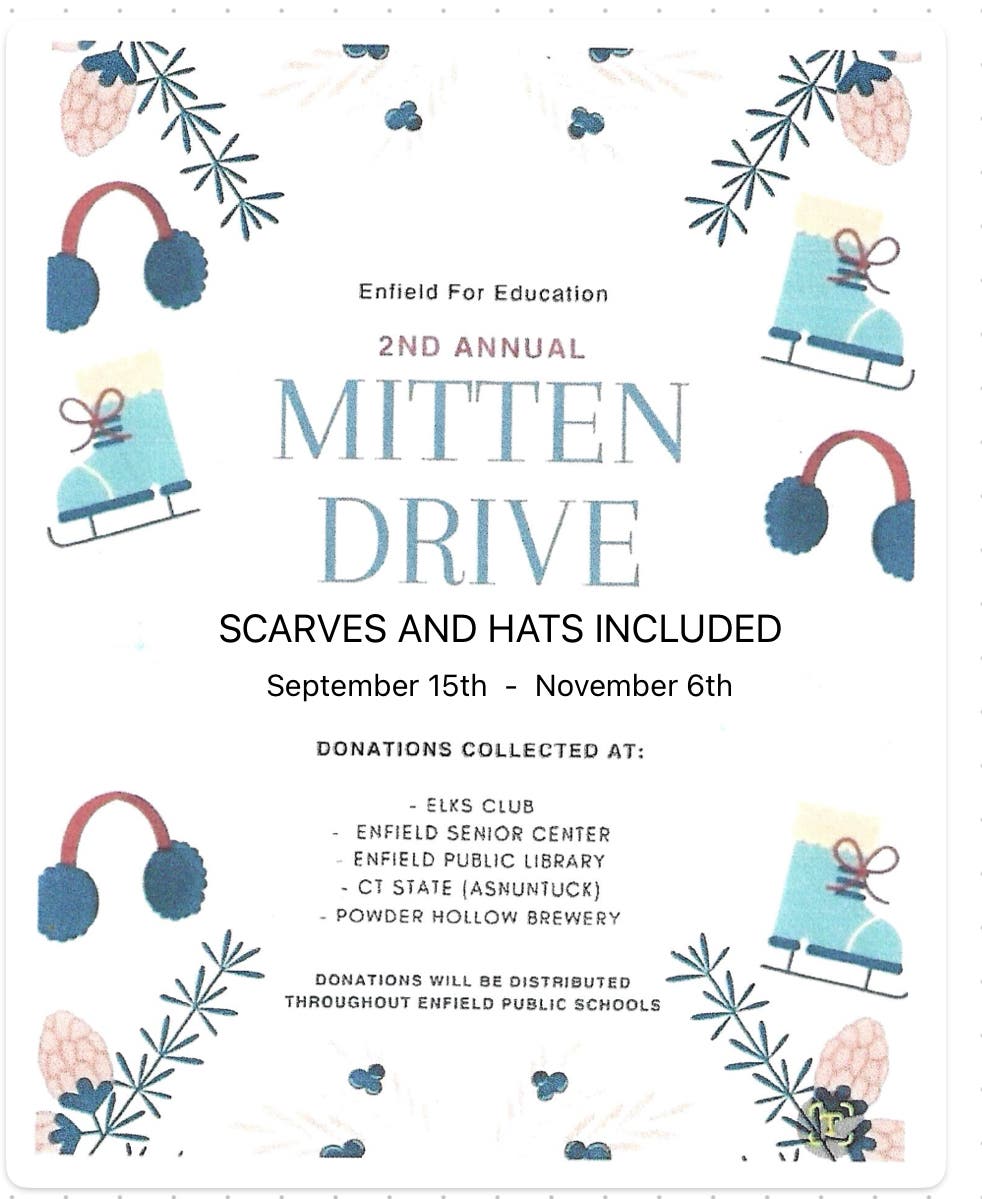 Enfield for Education has started their 2nd Annual MITTEN DRIVE