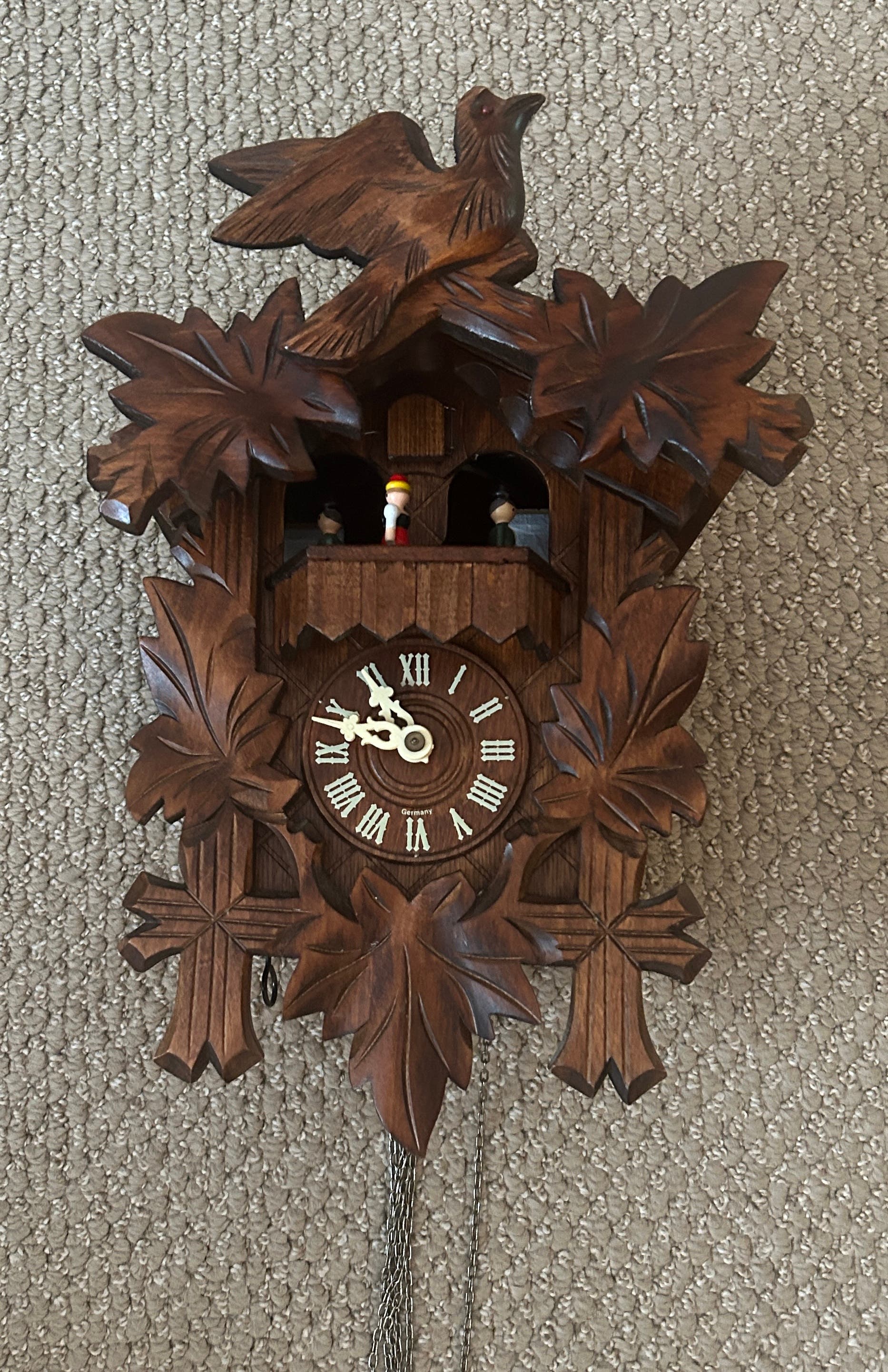Handcrafted Black Forest Cuckoo Clock with Dance Figures