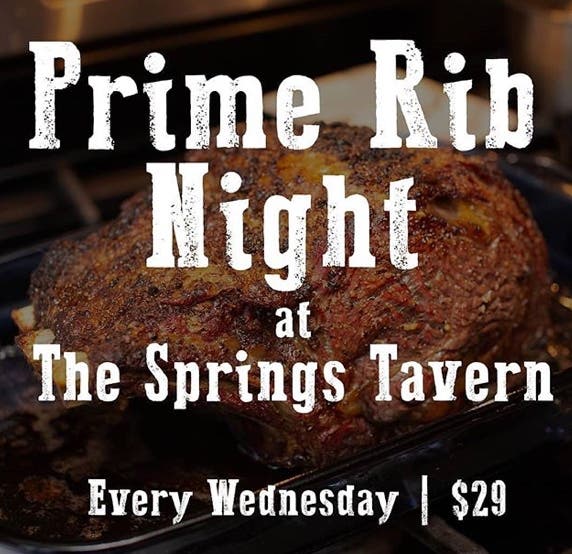 Mar 4 Prime Rib Night at The Springs Tavern East Hampton, NY Patch