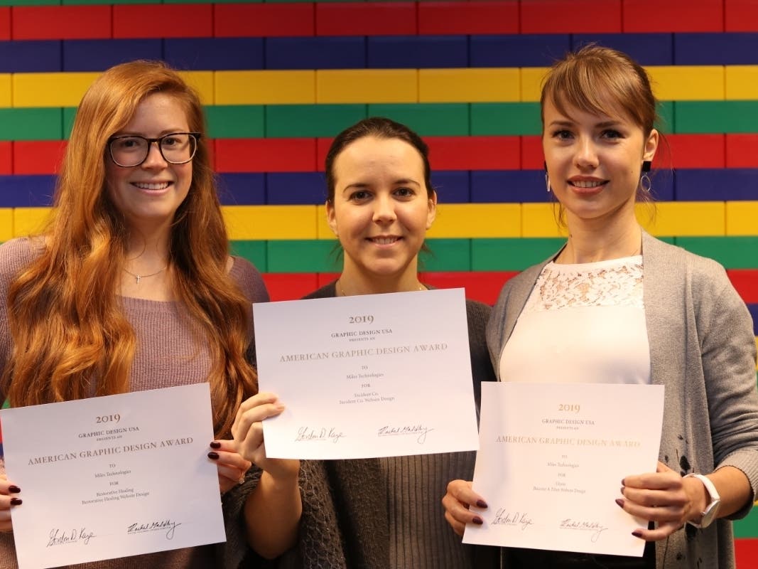 Winners from left the right: Kelsey Simpkins, CHristina Rickabaugh and Ana Arsiriy.