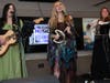 Candice Night performing songs from her new album Sea Glass. L-R Jessie Haynes (Lady Jessie), Candice Night, and Claire Birmingham ("The Scarlett Fiddler"). 