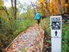 A trailhead for a Hike Lake County trail