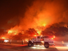 Santa Barbara County firefighters north of the city, off of Highway 154 Monday night.