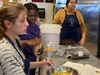 Dublin High School and California School for the Deaf students participate in a catering class.