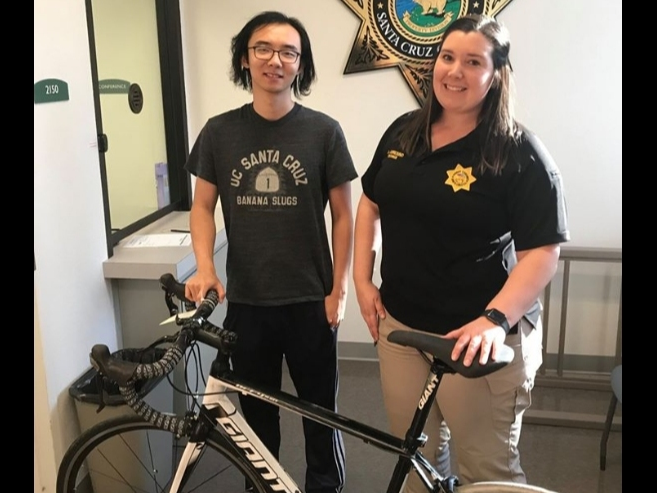 Runquan Guan, left, had his bike stolen in 2017.