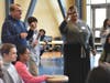 Families engage in activities at the resource fair.
