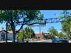 Volunteers hung this banner early Wednesday morning in downtown Pleasanton.