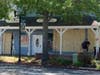 Downtown Danville businesses boarded up Monday.