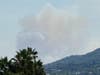 A view of the Sunol fire burning near Palomares Road, as seen from the West Las Positas I-680 overpass in Pleasanton.