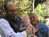 Clyde Mock, left, and Trudy Mock, right, with granddaughter Layla.