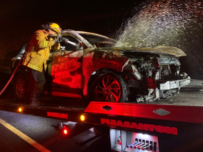 The fire was reported around midnight.