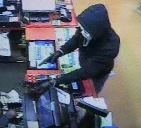 Investigators are looking for a robbery suspect who often wears a mask from the horror movie "Scream."