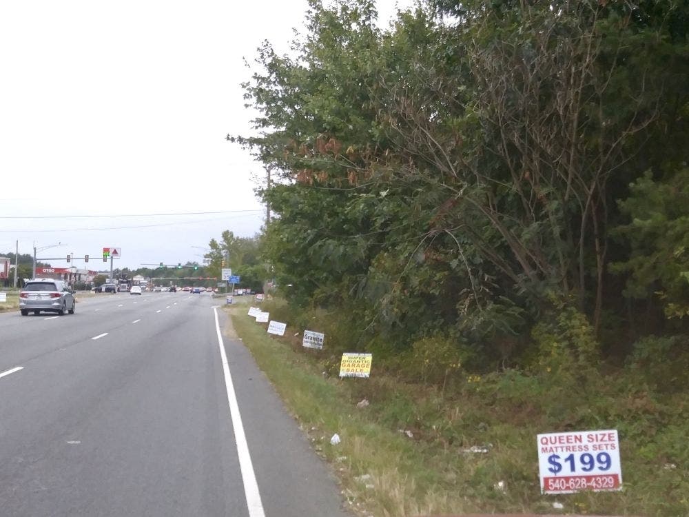 Spotsylvania County has seen a rise in complaints about the number of signs that line roadsides and medians.