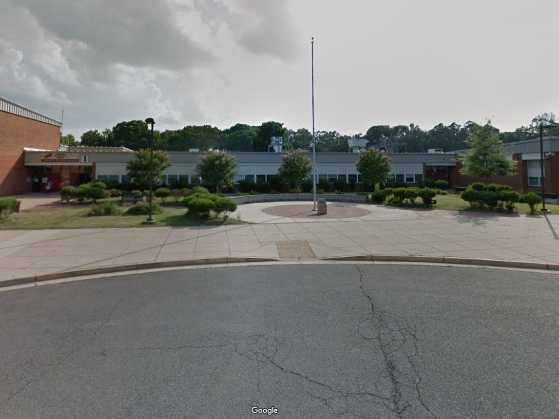 Two students at Stonewall Middle School in the Manassas area were charged Tuesday with destruction of property for drawing swatiska symbols.