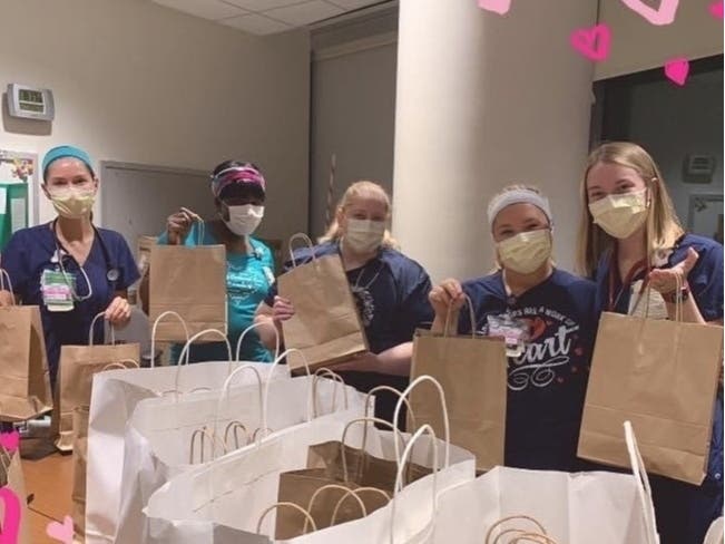 Fairfax City's Coyote Grille delivered 35 free burrito meals to the night team at Inova Fairfax Hospital.