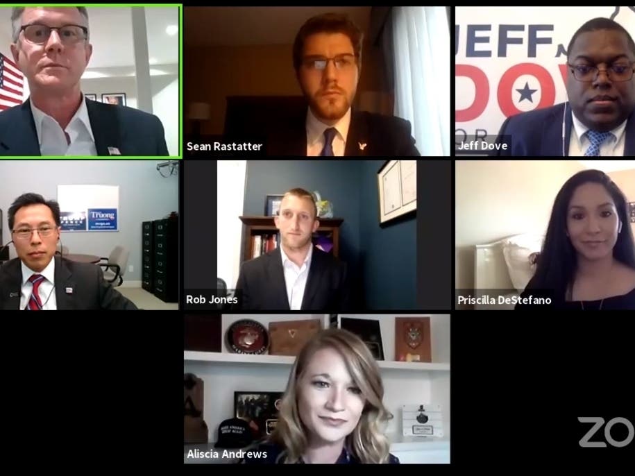 Four candidates seeking the Republican nomination for the 10th congressional district participated in an online video forum Saturday night.