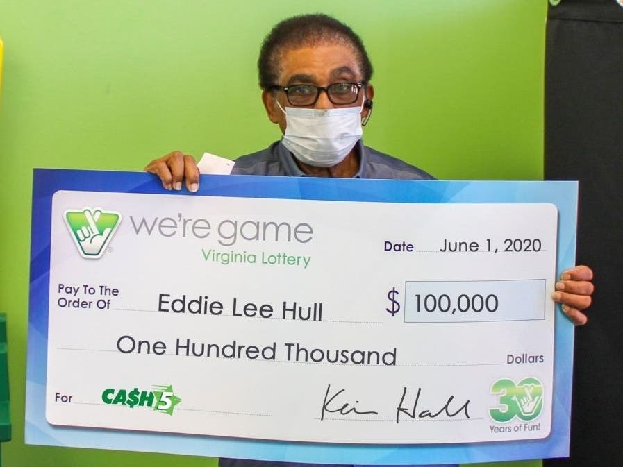 Eddie Lee Hull of Stafford selected the same five numbers on both winning tickets, 9-17-22-27-34, a combination of family birthdays.