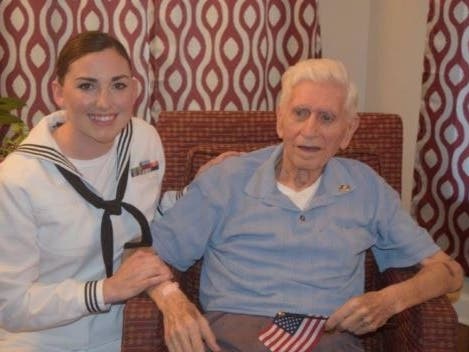 Sabre Poimboeuf, an active duty service member in the Navy, won a top award from Volunteer Fairfax for her work with Capital Caring Health.