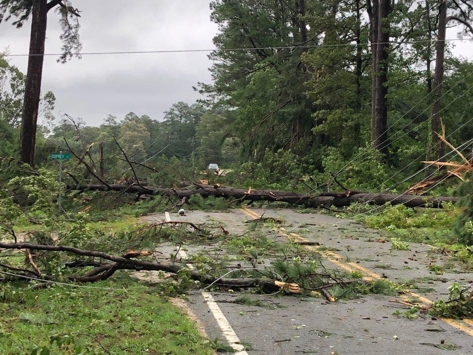 Two people were reportedly injured​ Tuesday morning by a possible tornado that damaged several homes near White Stone in the Northern Neck.