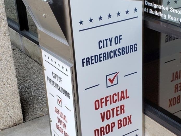 A secure drop-off box at 601 Caroline Street is an option for returning absentee ballots for City of Fredericksburg voters.