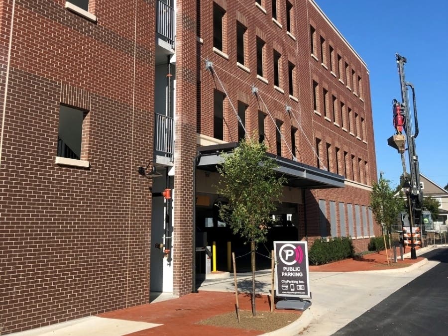 The entrance to the new garage in downtown Fredericksubrg is on Winchester Street between William and Amelia streets.