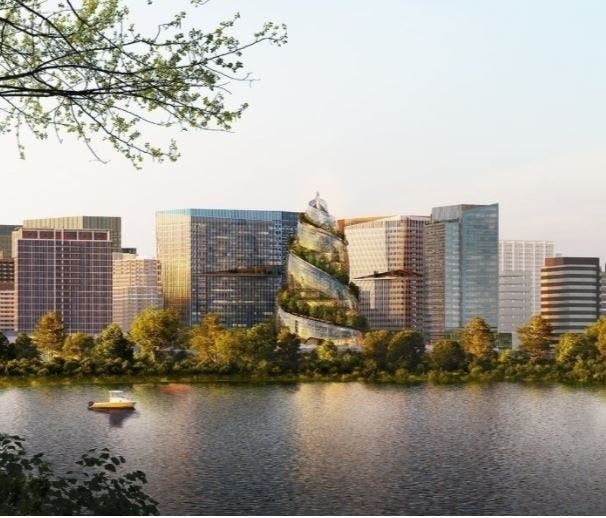 As part of the festival partnership with Amazon, two Cherry Blossom Art in Bloom sculptures will be located in Arlington's National Landing neighborhood.