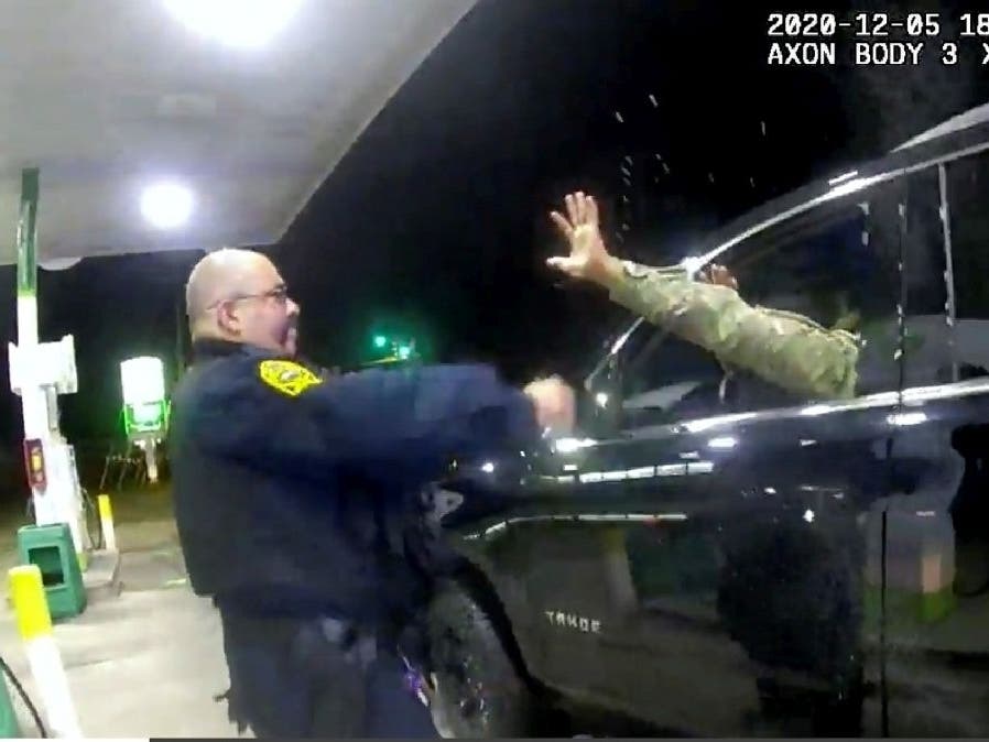 Windsor Police Chief Rodney Riddle said there were other places where U.S. Army Lieutenant Caron Nazario could have pulled over before the gas station.