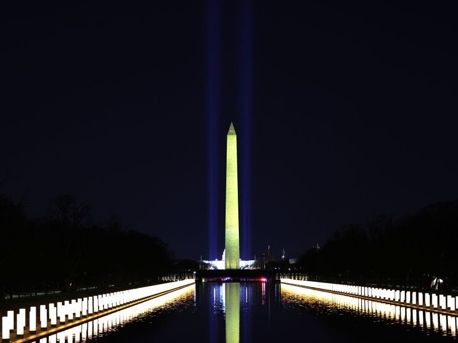A ceremony on the National Mall Sunday marked the end of a COVID-19 memorial where white flags represented a life lost, illustrating the enormity of the pandemic. The 700,000 flags stood in the shadow of the Washington Monument for two weeks.