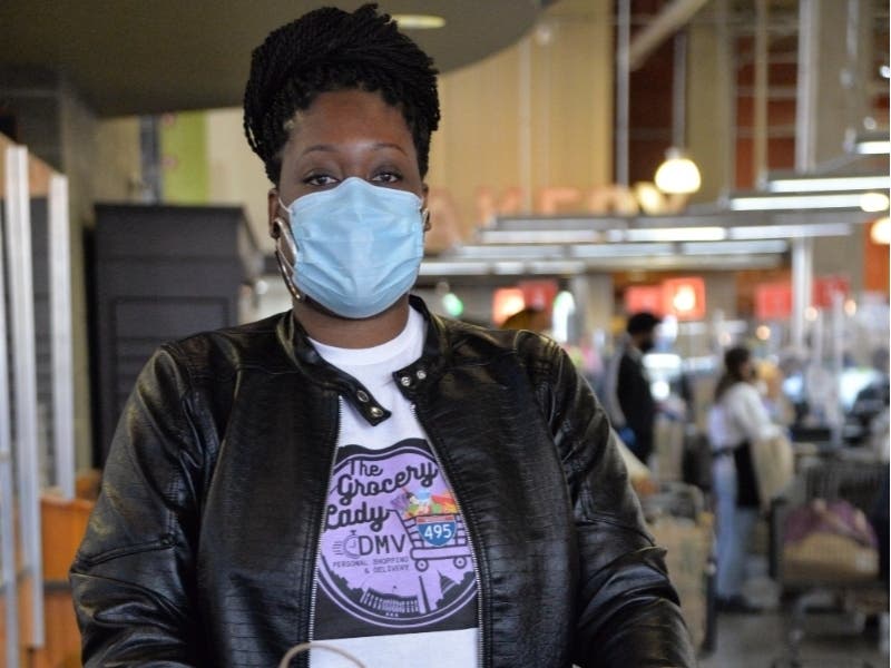 Timica King, a professional personal shopper who runs the 5-star Grocery Lady DMV business, will shop and deliver groceries and almost any other product to your home.