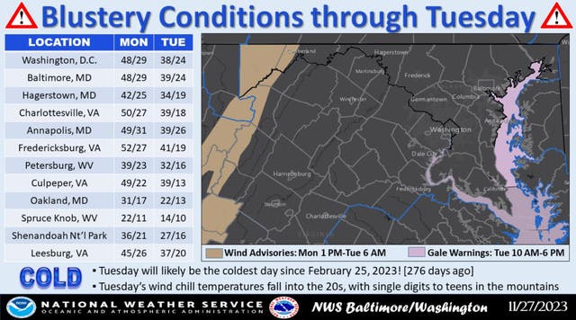 Snow Flurries In Tuesday MD Forecast As Cold Blast Arrives | Bethesda ...