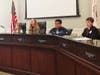 Students act as legislators in a mock committee hearing at Senator Curan's Youth Advisory Council