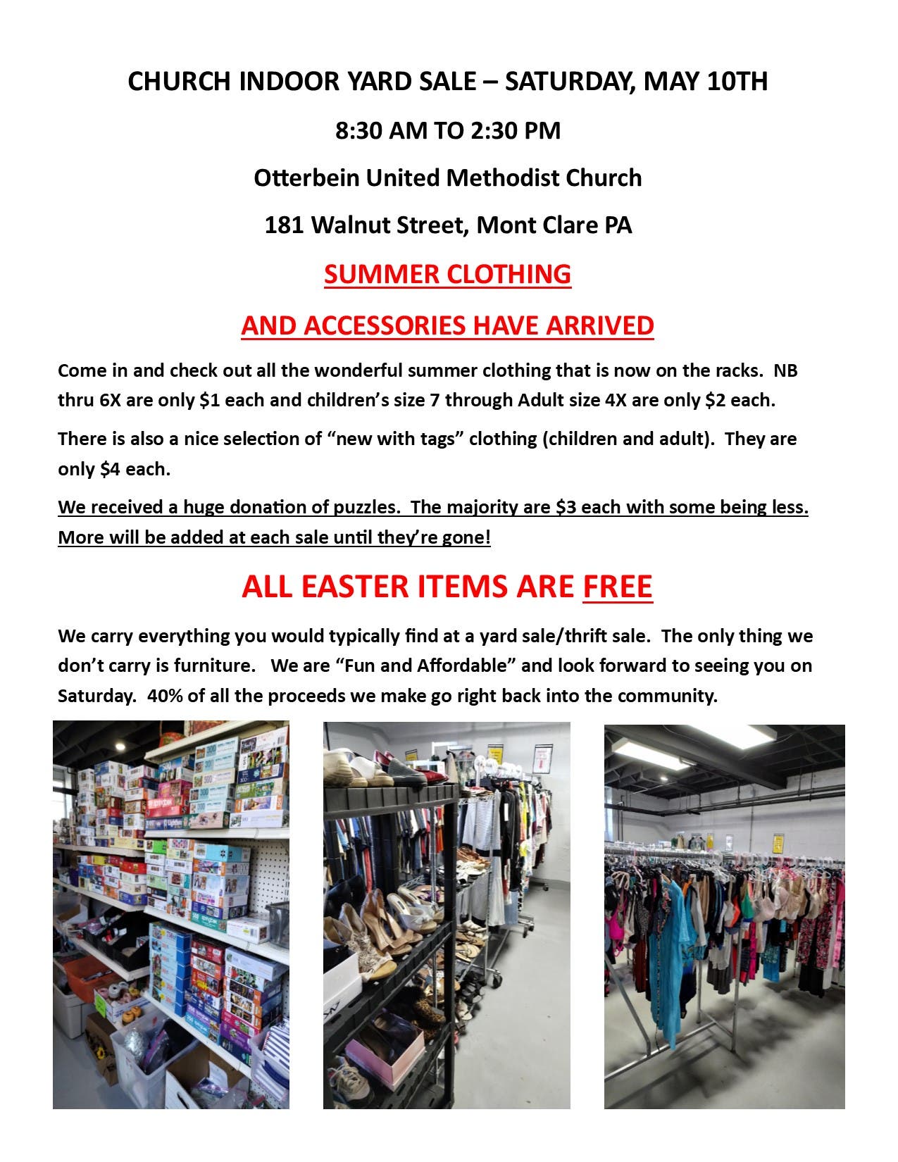 Huge Indoor Church Yard Sale