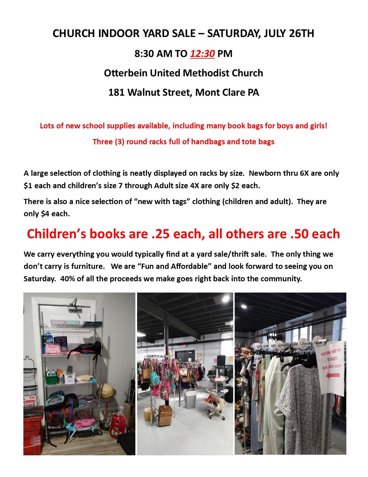 Huge Indoor Church Yard Sale