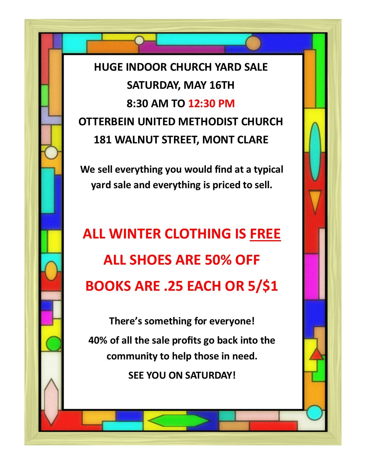 Inside Church Yard Sale