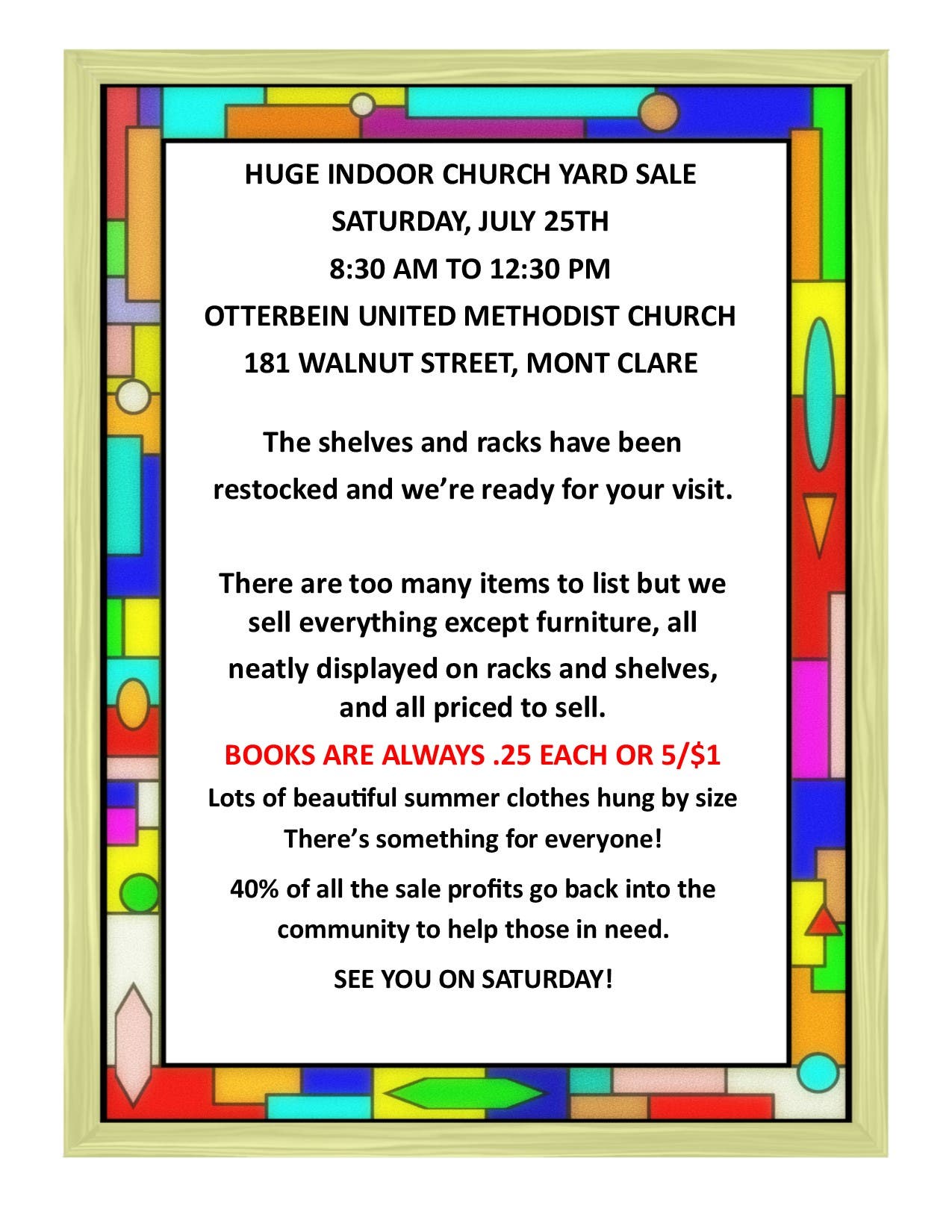 Huge Indoor Church Yard Sale