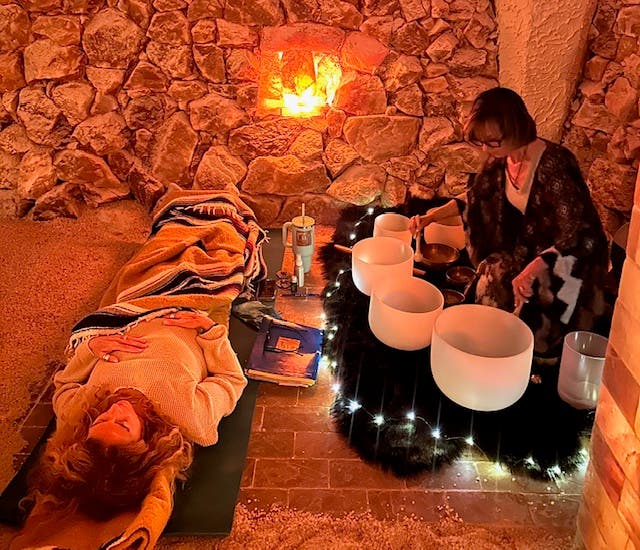 Restorative Yoga with Sound Bath in Salt Cave