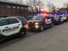A procession of police cars from the Elmhurst Police Department take seven kids from Elmhurst to a sports complex in Glen Ellyn. 