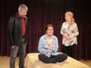 Actors, from left, Mark MacLean, Melody Jefferies and Gina Palmer perform in the mystery, "On Clover Road."