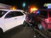 A multi-car crash occurred after Rashawna E. Beachem hallucinated that the driver in front of her was involved in trafficking girls for prostitution, police said. 