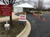 No activity was taking place at the drive-up coronavirus testing site late Tuesday morning in Burr Ridge. 