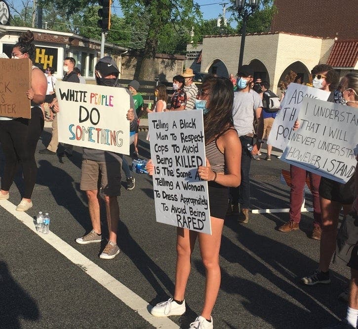 Black Lives Matter protesters demonstrated at York Street and North Avenue on June 1. According to a sheriff's report, police took into custody a man who was seen arriving at the demonstration with a rifle, bag, helmet and body armor.