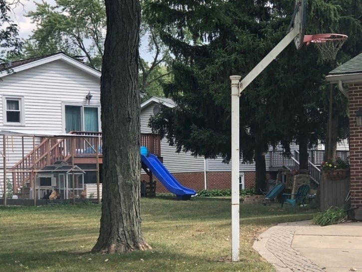 This is the view of the chicken coop at a Seminole Drive resident's house from a neighbor's front sidewalk. 